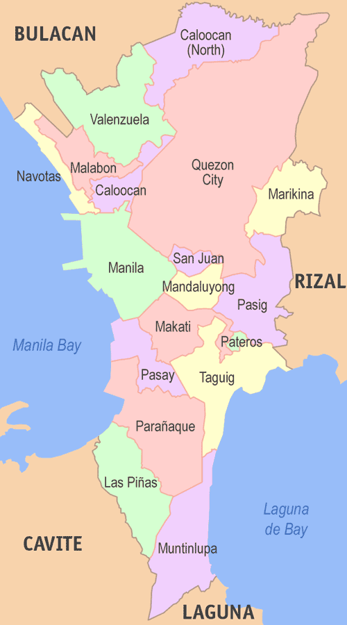 region map of manila